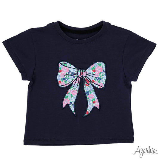 London Floral Bow Navy Boxy