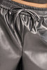 Knotted shorts, faux leather effect- Gun Metal