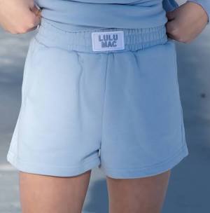 Girls Lulu Mac Terry Cloth Shorts - Light Blue