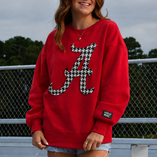 Adult Houndstooth 'A' Lulu Mac SweatShirt