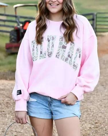 Girls Lulu Mac Camo -Light Pink SweatShirt