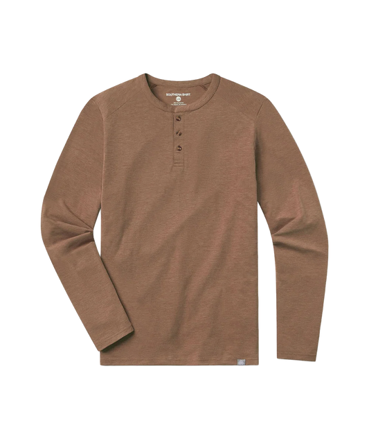 Max Comfort Henley LS - Walnut