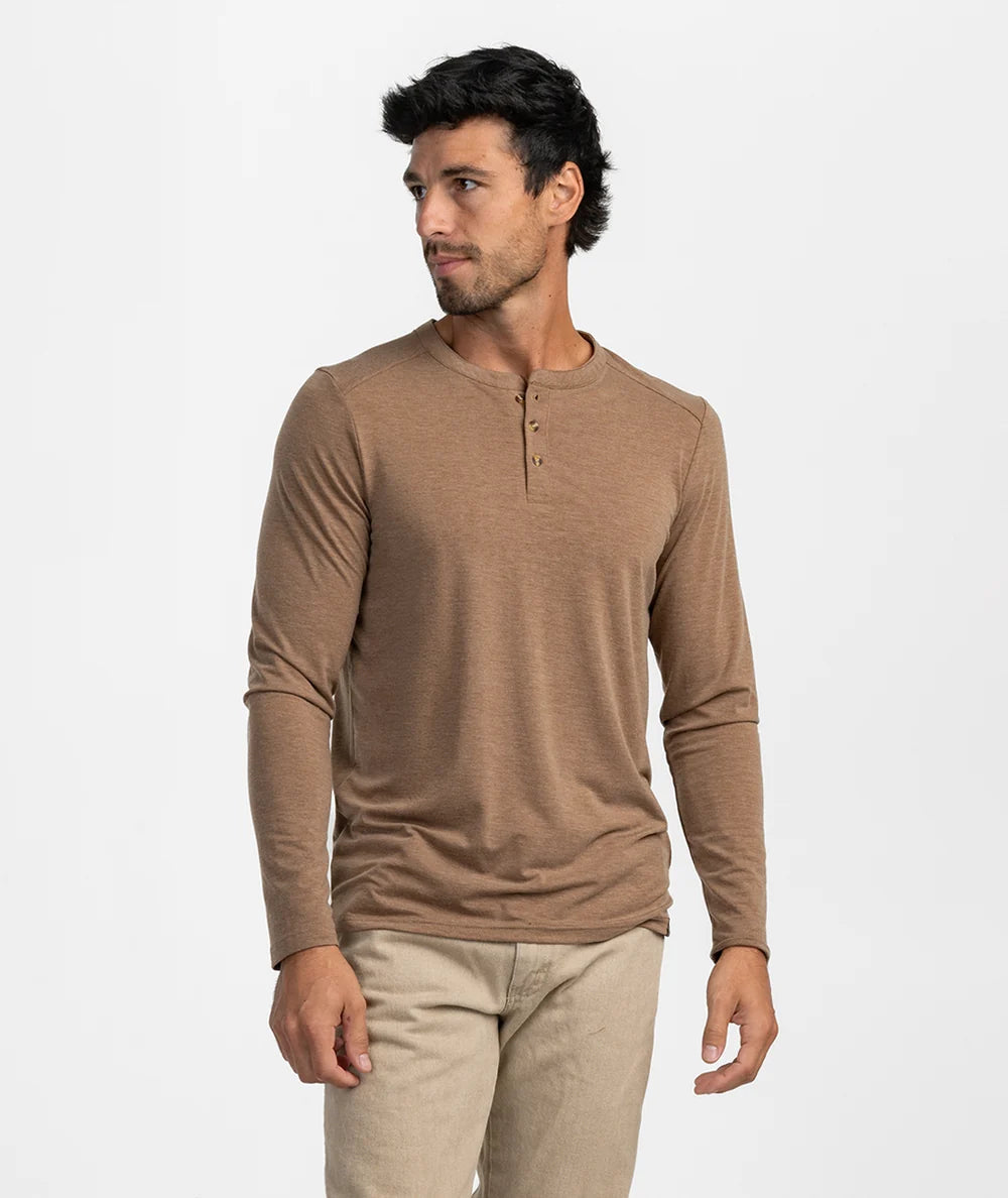 Max Comfort Henley LS - Walnut