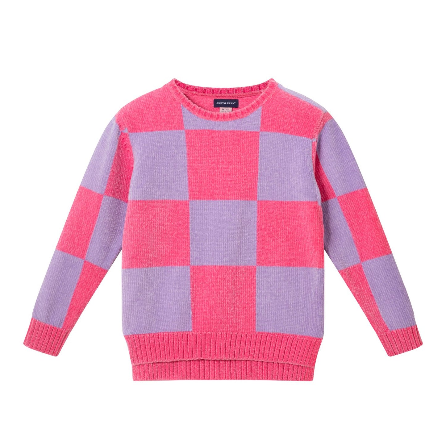 Pink/purple Checker Split Side Sweater