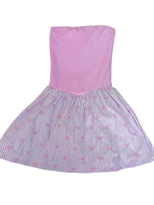 Pink Bow Strapless Dress