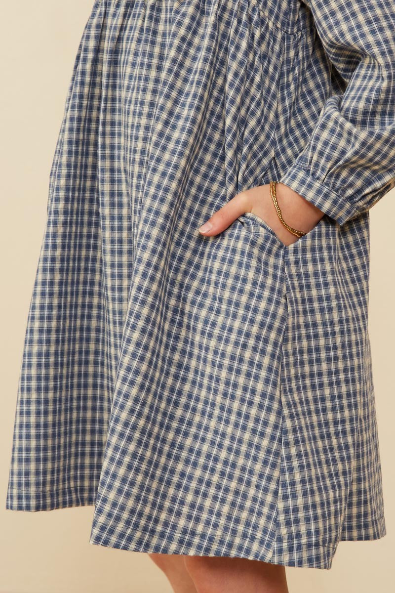 Peter Pan Collar Plaid Dress