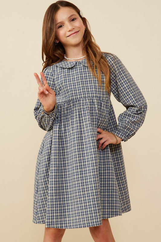 Peter Pan Collar Plaid Dress