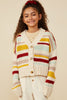 Multi Stripe Knit Sweater Cardigan