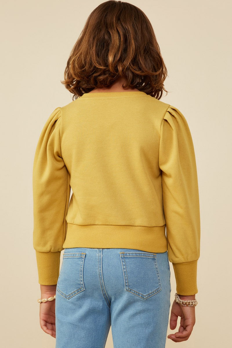 Cuff Pleated Sweatshirt