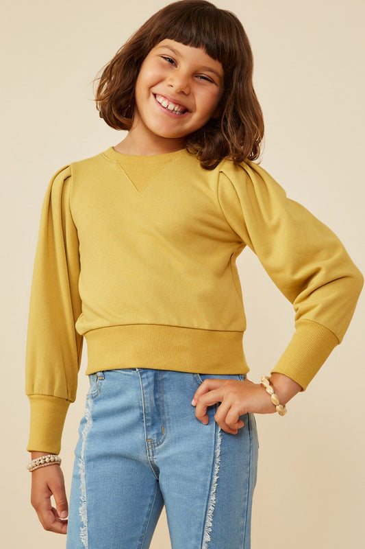 Cuff Pleated Sweatshirt