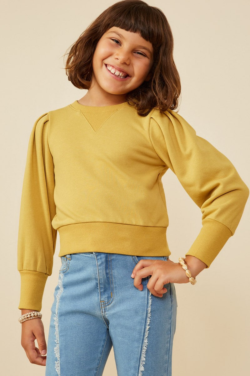 Cuff Pleated Sweatshirt
