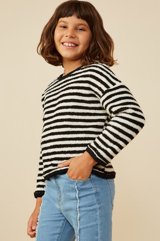 Black and White Stripe Pullover