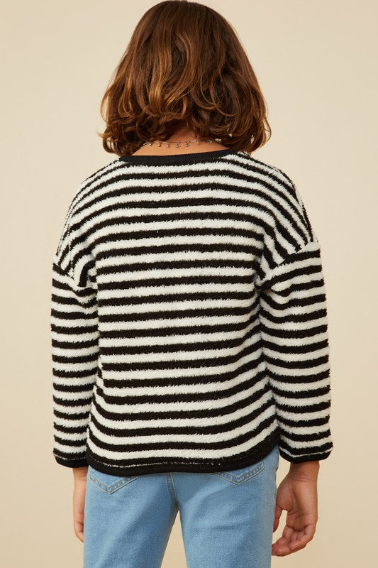 Black and White Stripe Pullover