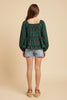 Green Holiday Plaid Blouse