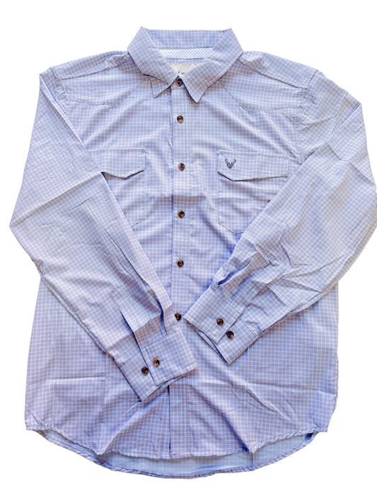 Cloud Drift Button Down Pink/Grey