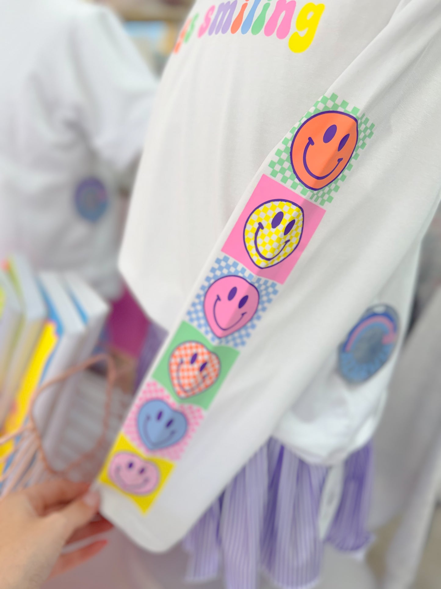 Always Smiling White Boxy Tee