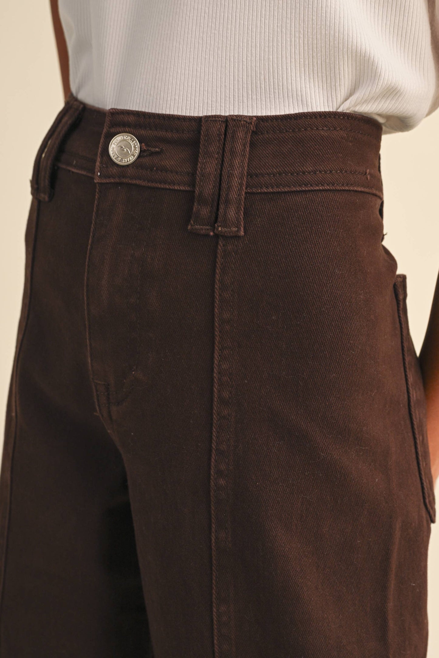 TWEEN KIDS GIRLS WIDE LEG DENIM PANTS (7-14) Brown