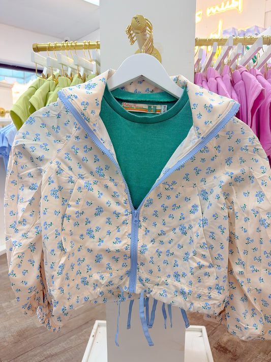 Floral Print Windbreaker Jacket