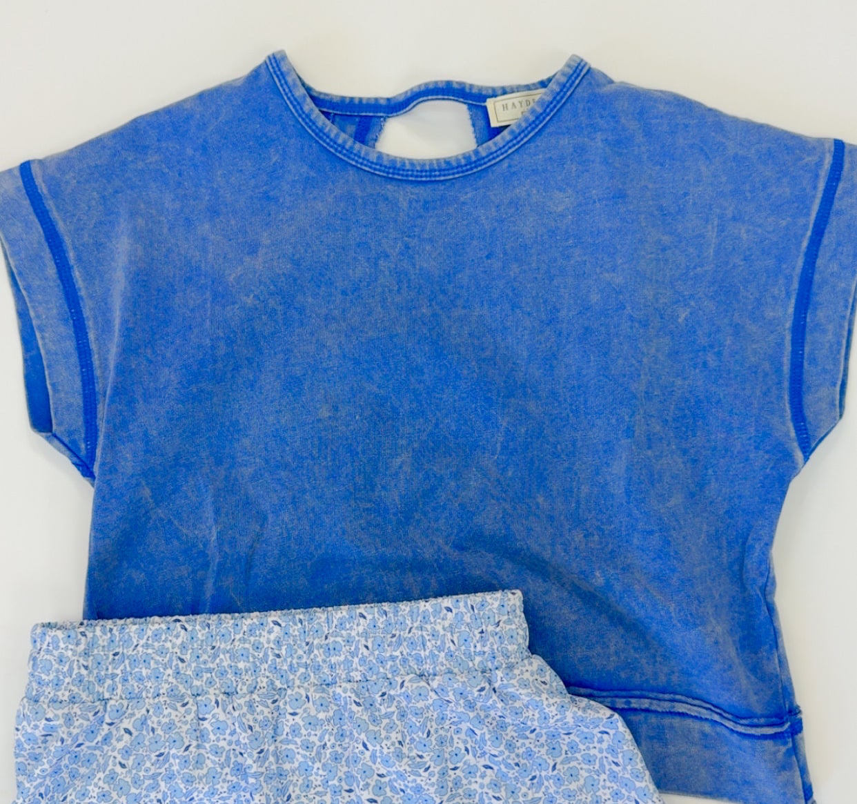 Girls Open Tulip Back Washed Knit Tee