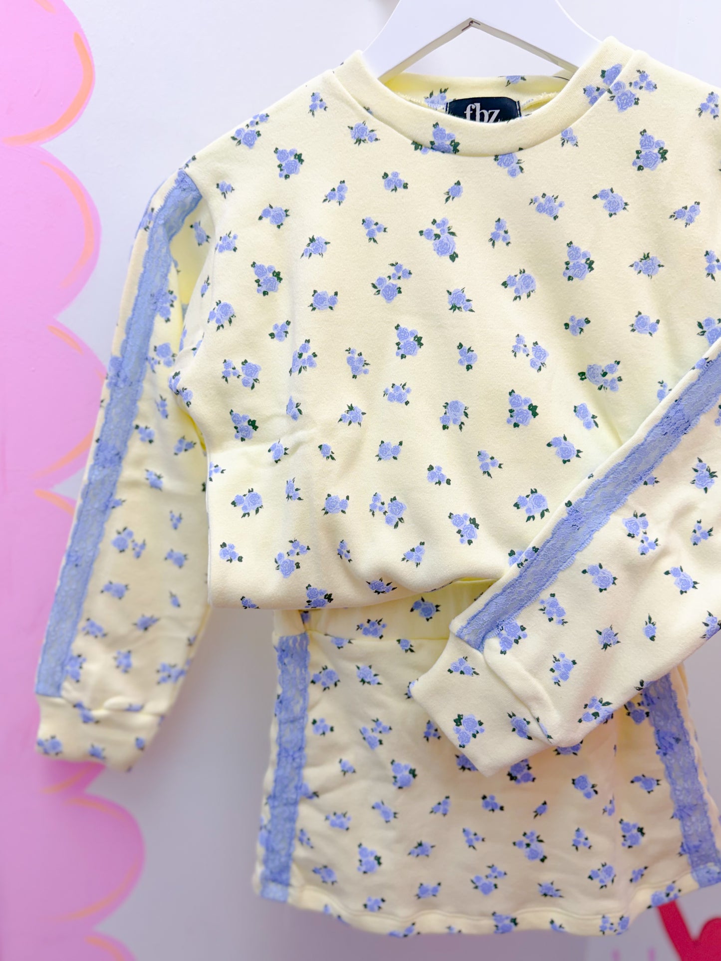 Yellow Blue Rose Sweatshirt