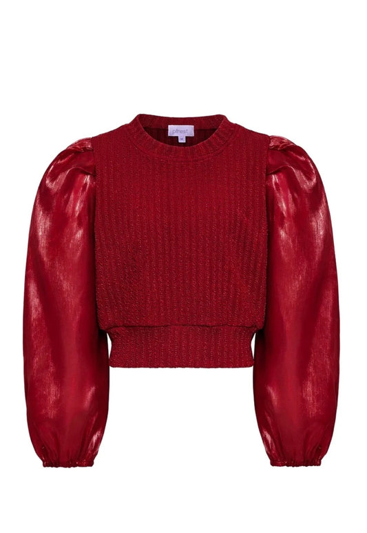 Peyton Top Textured  Red