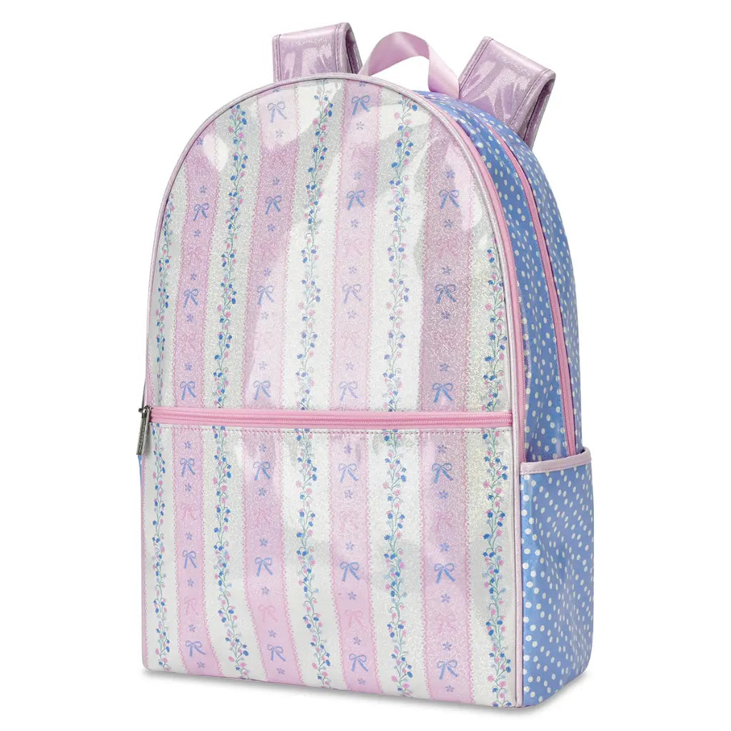 Pink Floral Stripe Back Pack