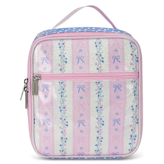Pink Floral Stripe Lunch Box