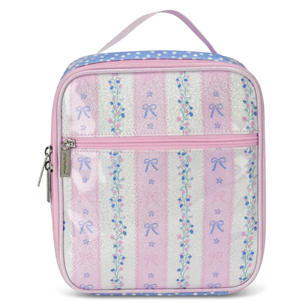 Pink Floral Stripe Lunch Box