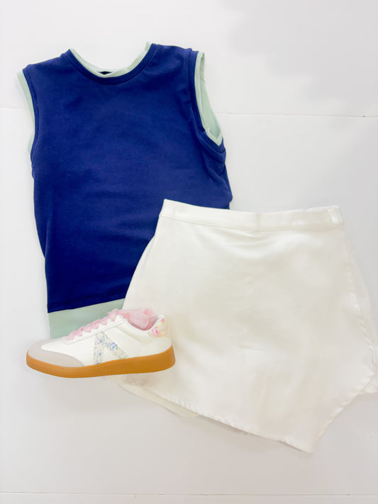 Color Blocked Sleeveless Layered Top