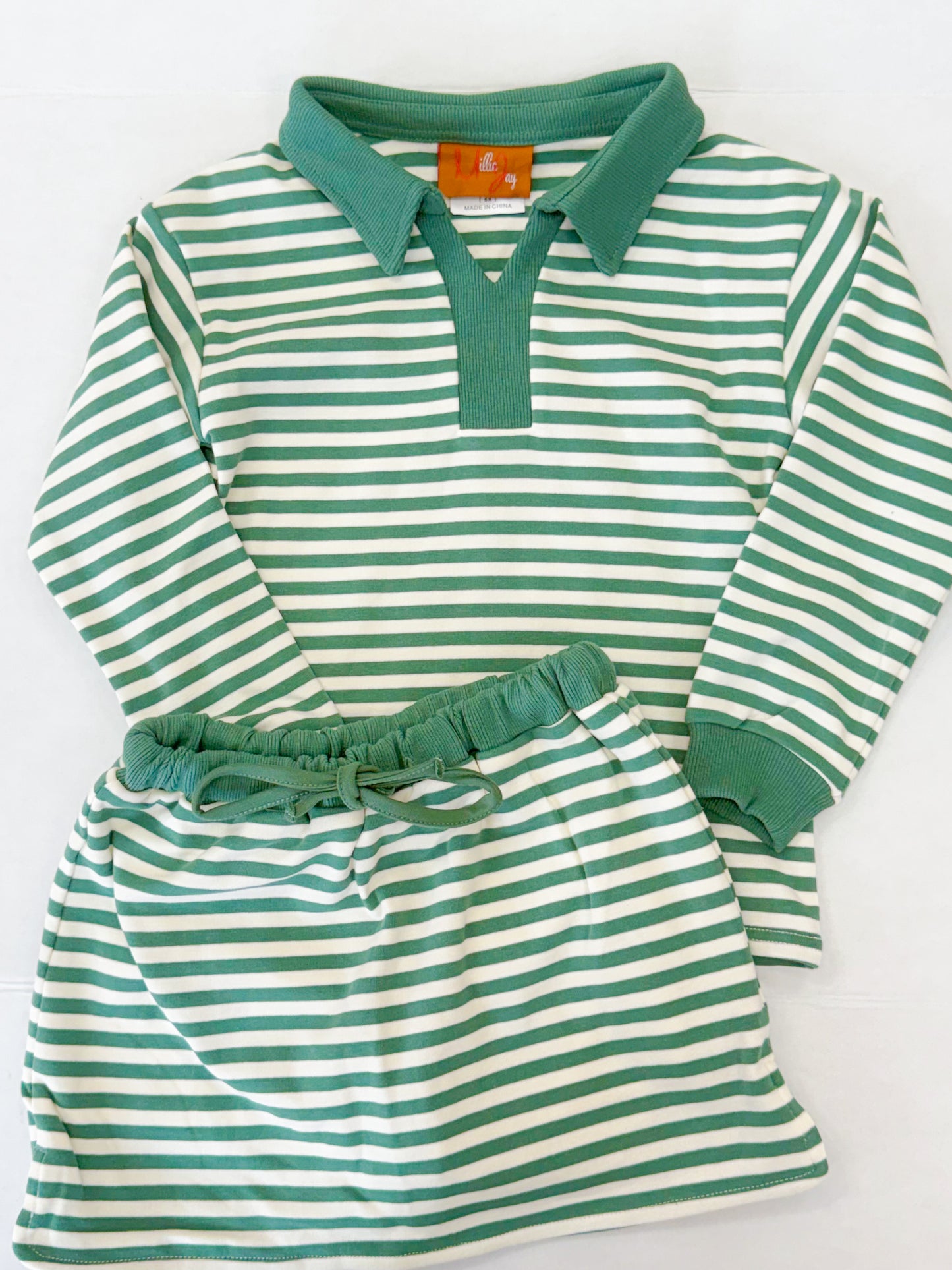 Isabelle Skort Set - Green Stripe