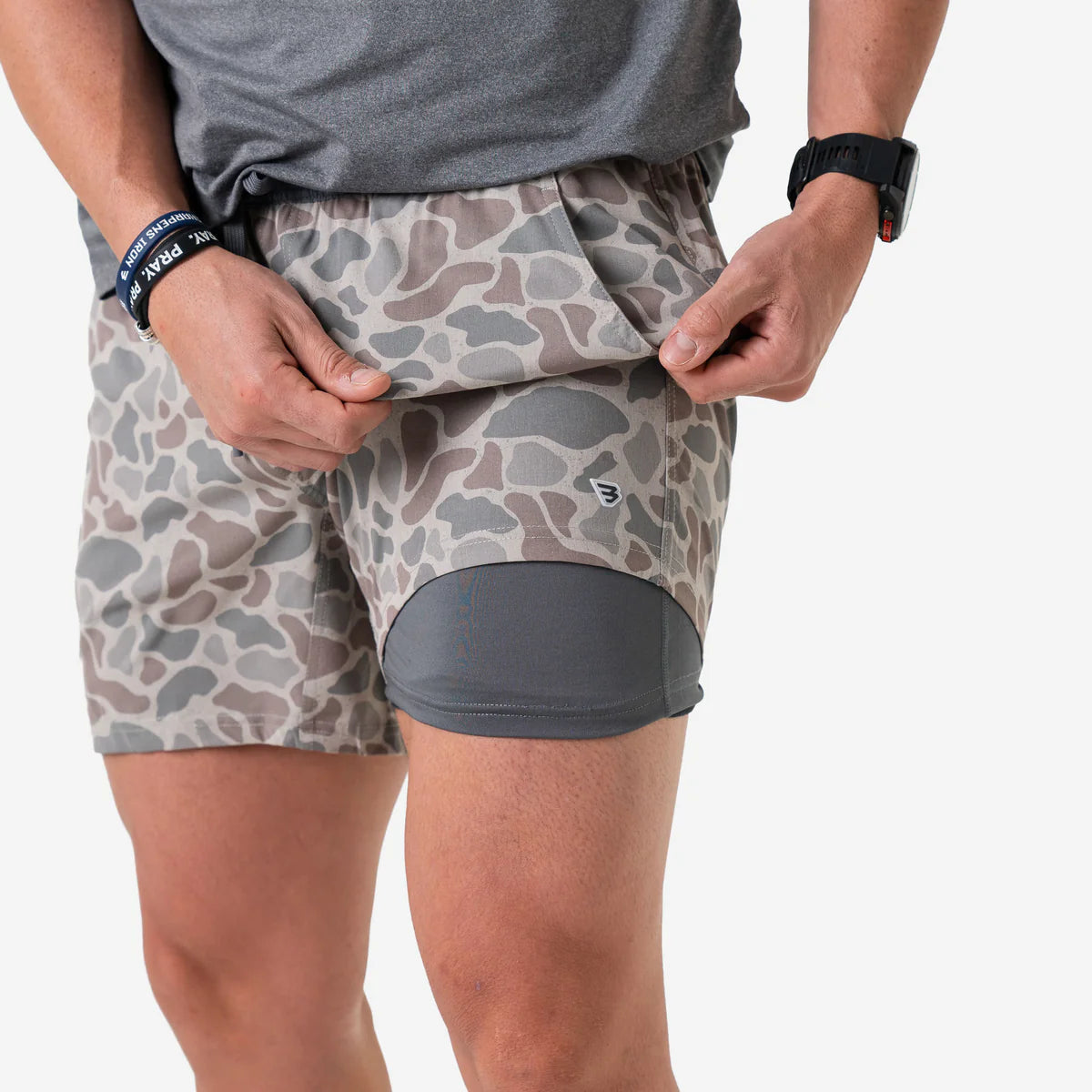 Classic Deer Camo - Athletic Shorts - Grey Liner