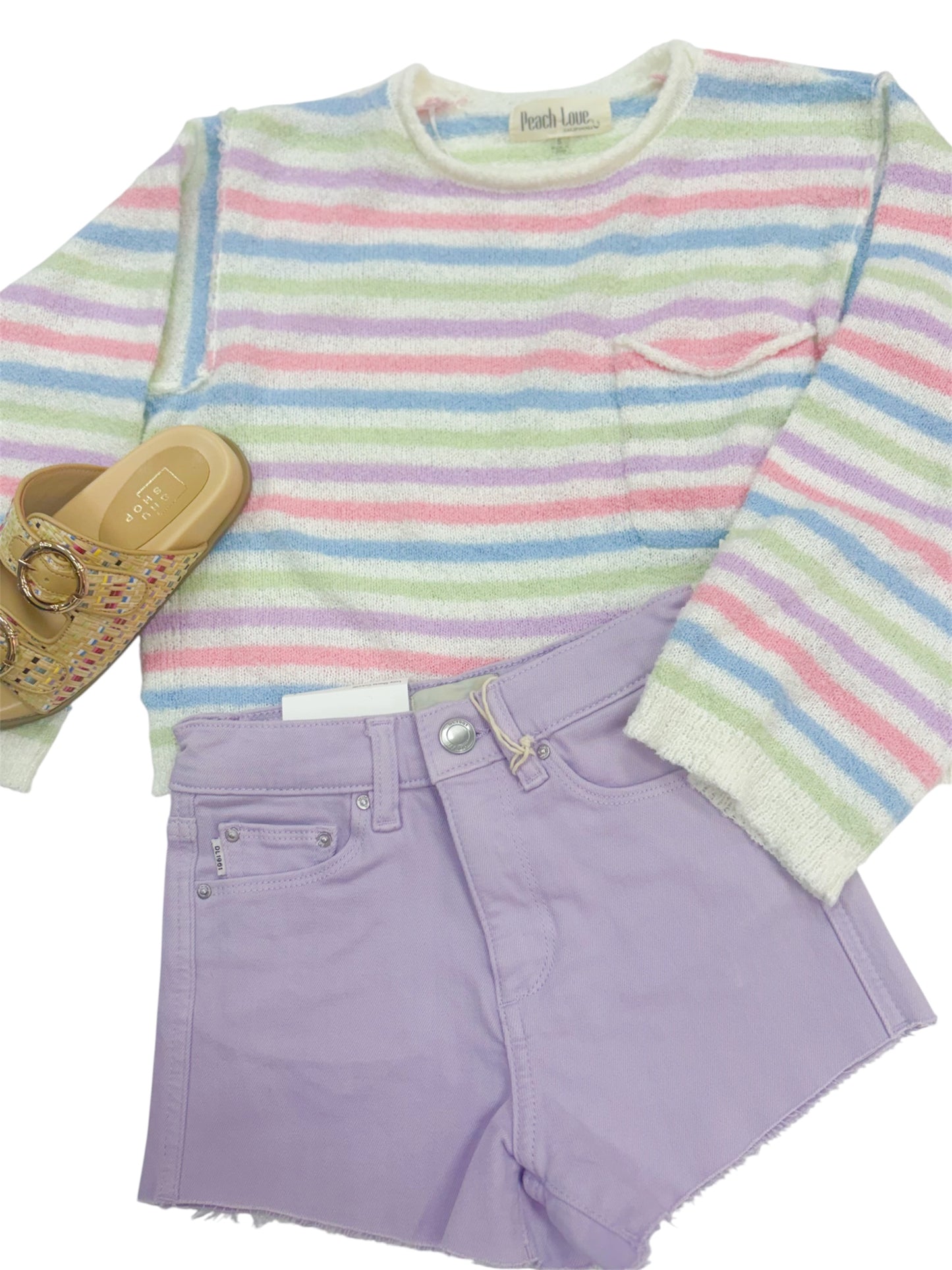 Multi Color Stripe Loose Fit Sweater