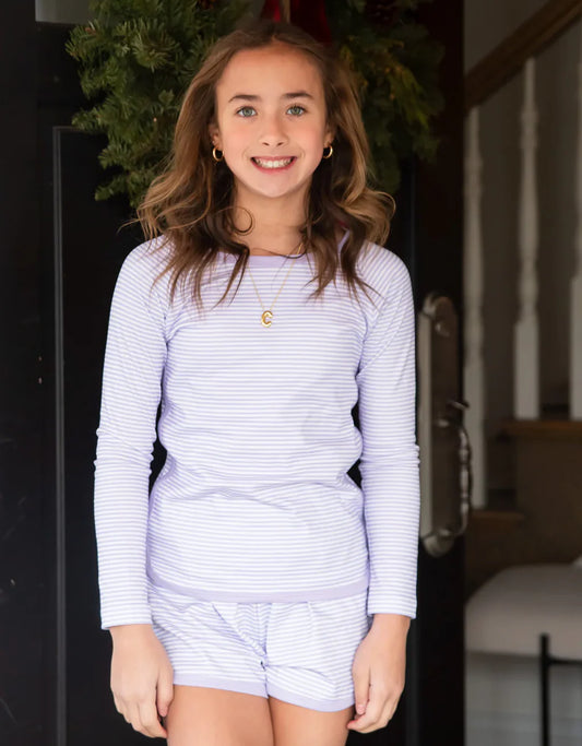 Lavender Long Sleeve - Shorts Lounge Set