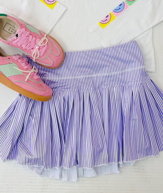 Purple Stripe Mini Skort