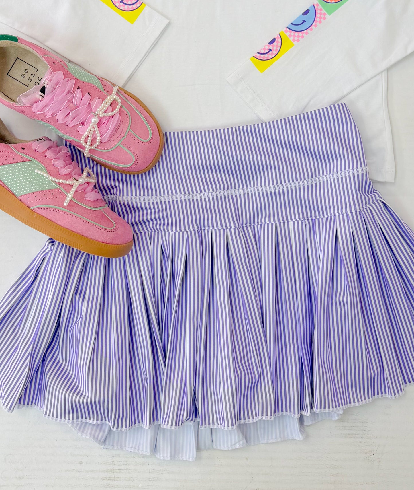 Purple Stripe Mini Skort