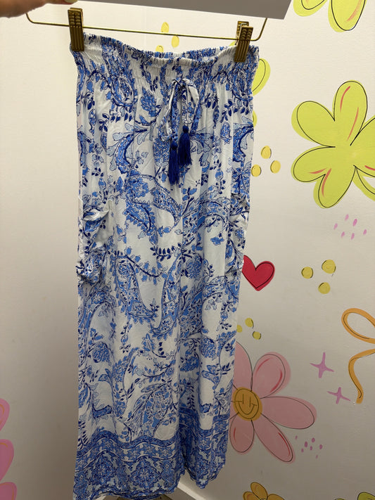Leilani pant - Blue Paisley