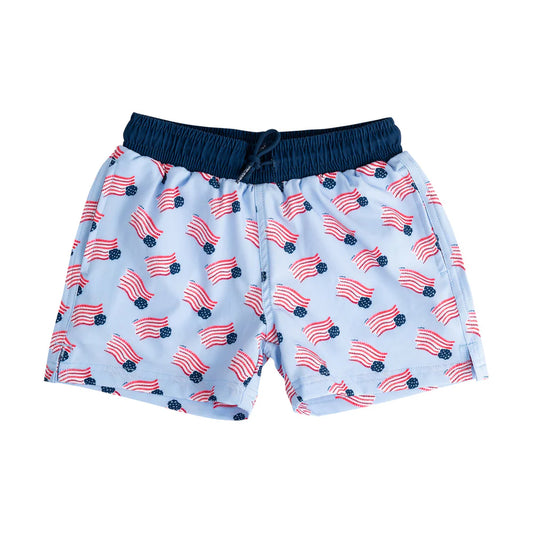 American Flag Swim Trunk