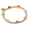CHARM GOLD SPARKLE HEARTS BRACELET