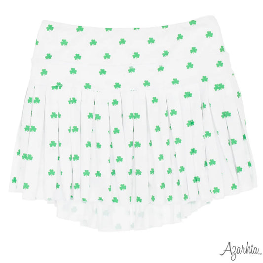 Tiny Clover on White Mini Pleat