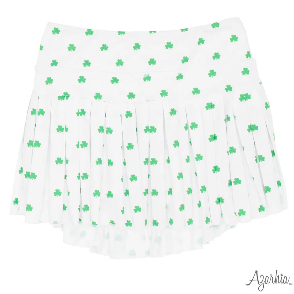 Tiny Clover on White Mini Pleat