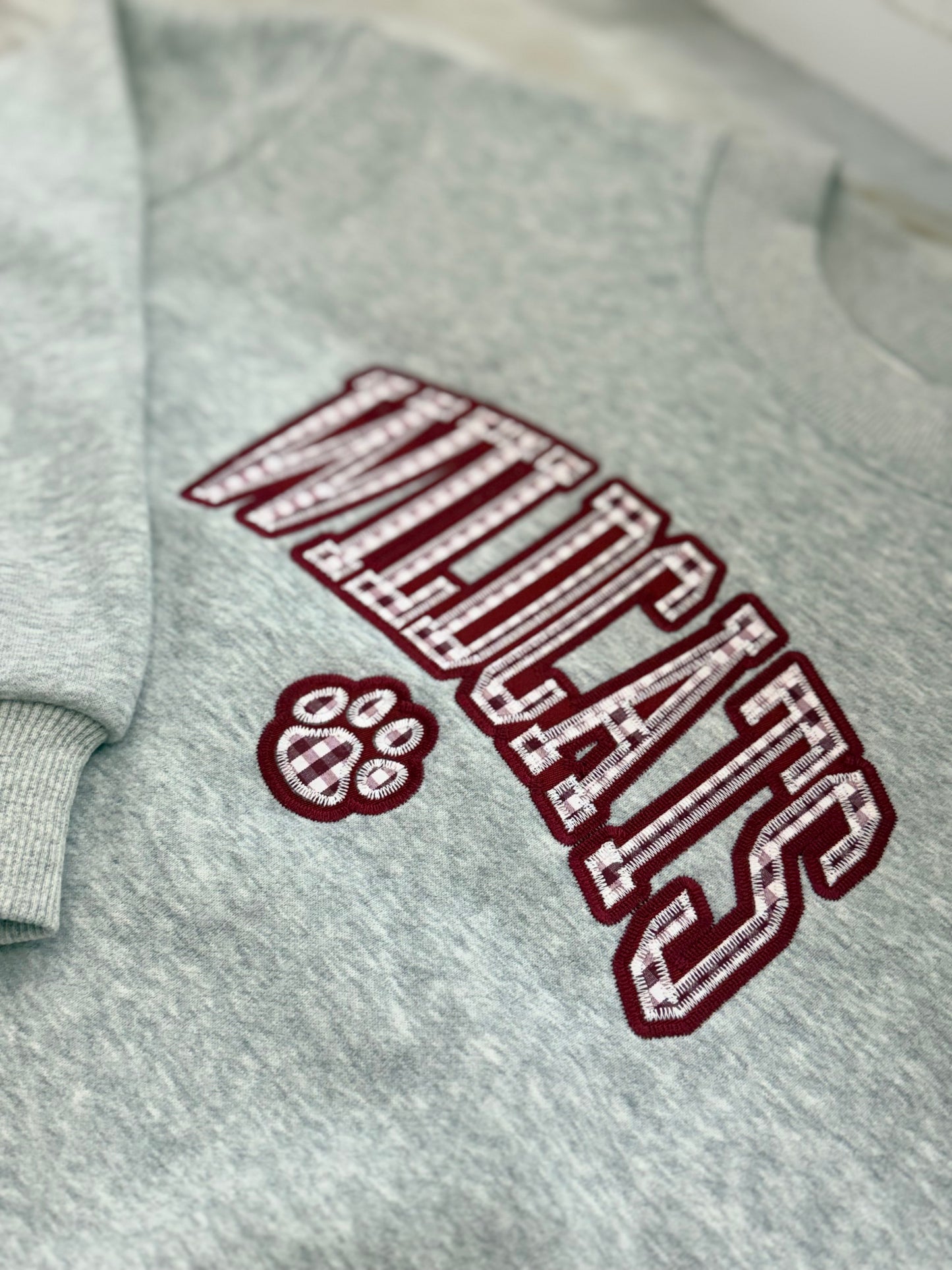 Gingham Wildcat Embroidered Mock Neck – Exclusive