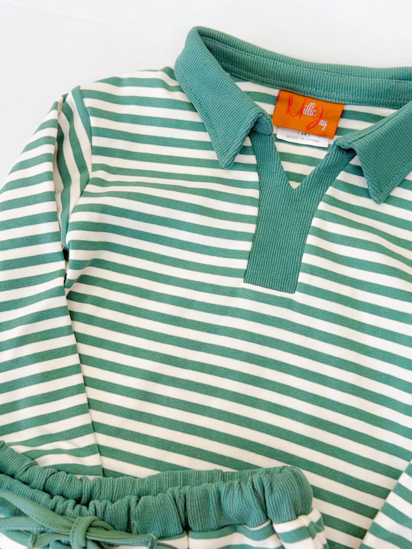 Isabelle Skort Set - Green Stripe