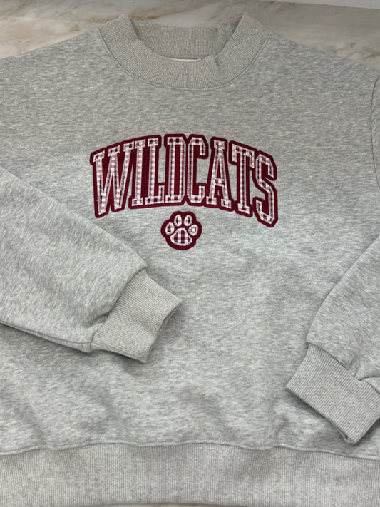 Gingham Wildcat Embroidered Mock Neck – Exclusive
