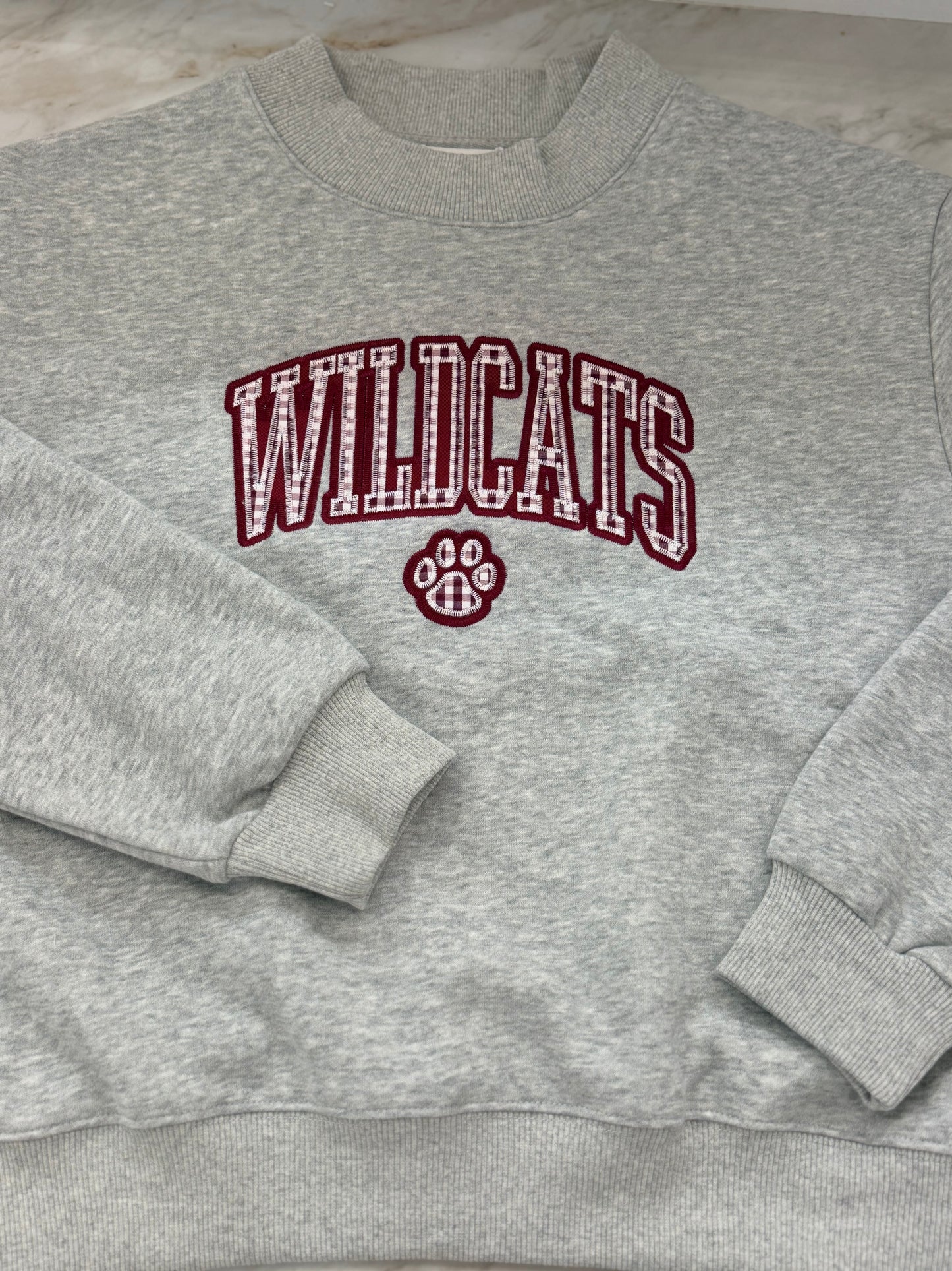 Gingham Wildcat Embroidered Mock Neck – Exclusive