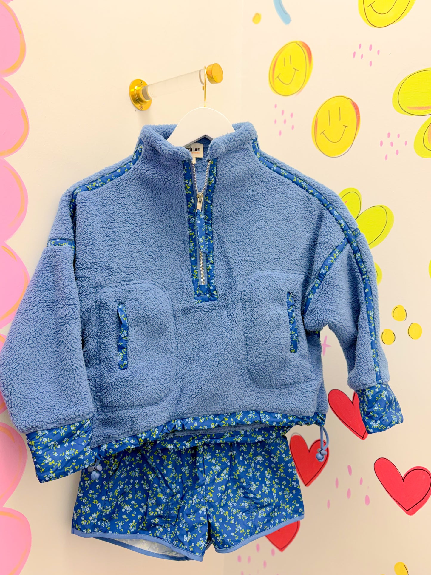 Ditsy Flower Navy Athletic Set