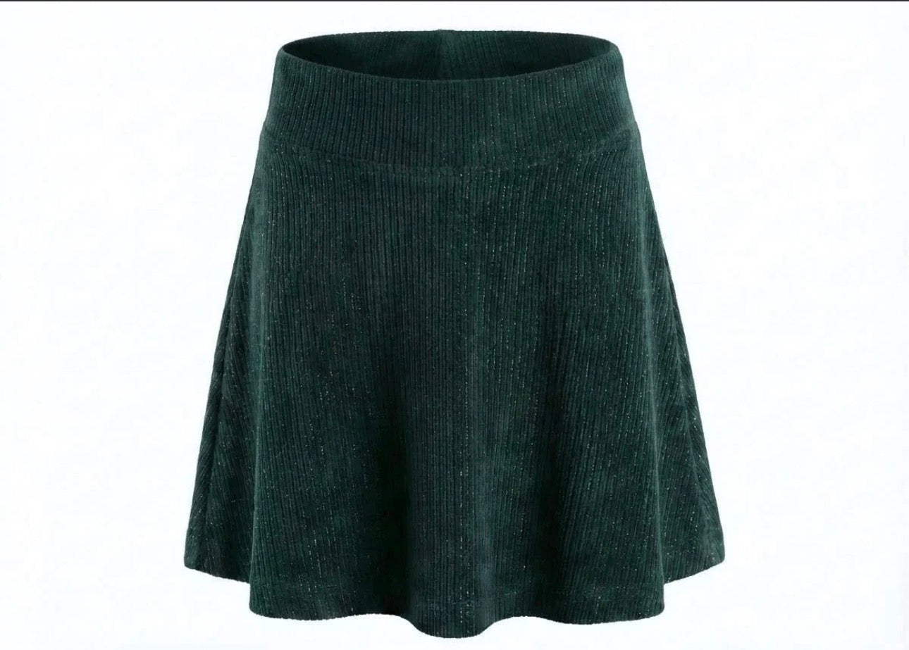 Libba Skirt Dark Green Velour