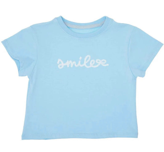 Sequin Smile Light Blue Ringer Boxy