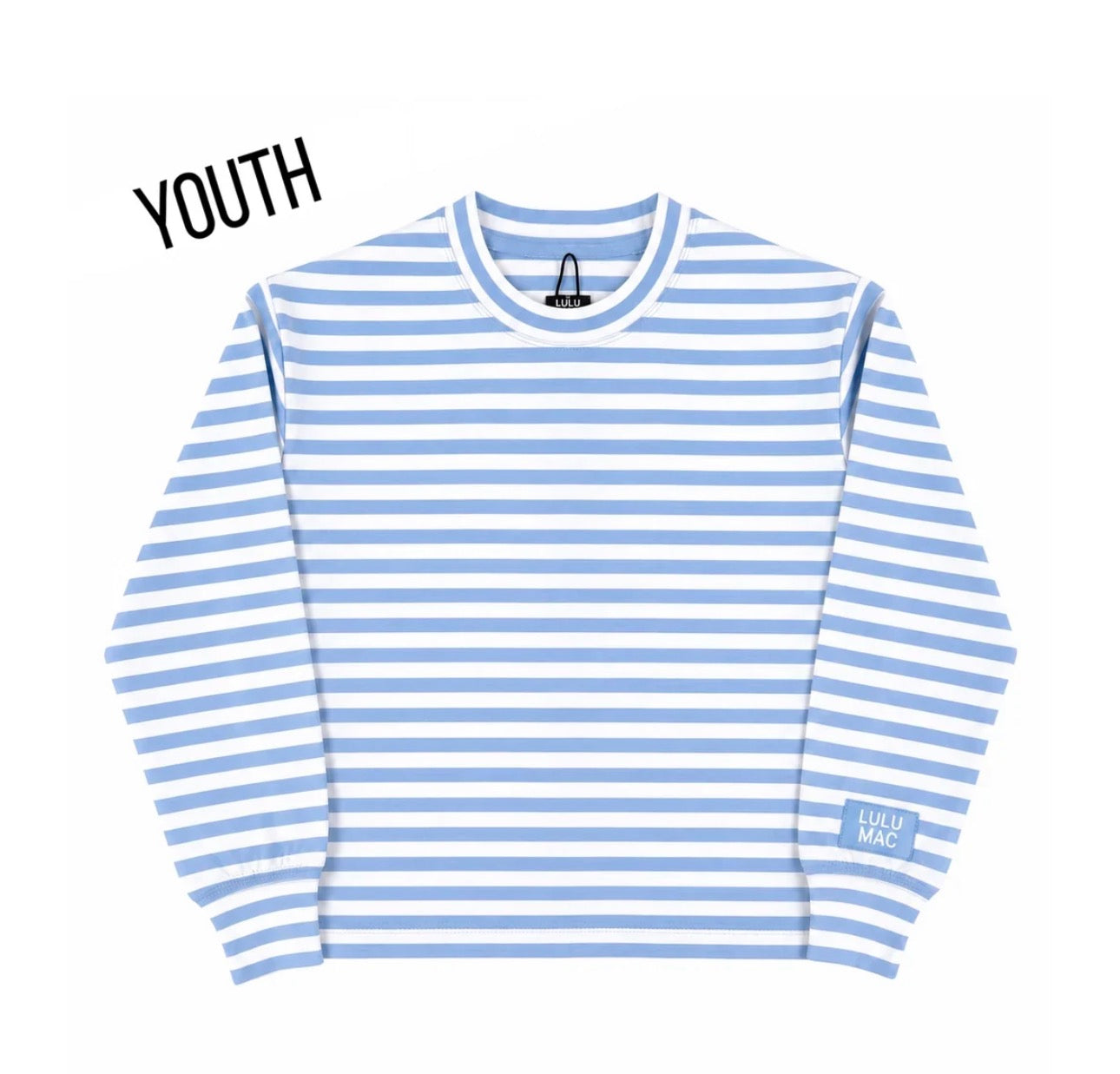 Youth Lulu Mac Striped Long Sleeve - Light Blue