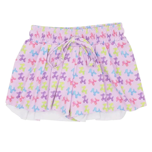 Neon Balloon Dog Butterfly Shorts