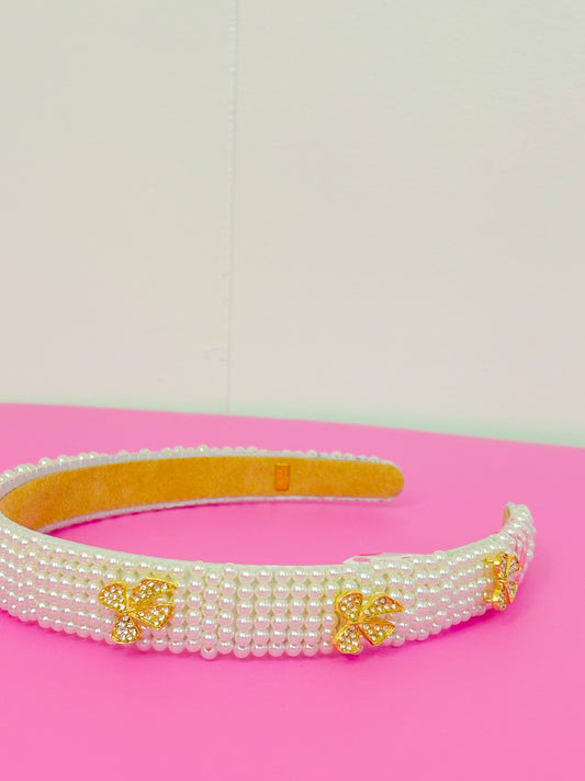 Full Pearl Headband with Bows